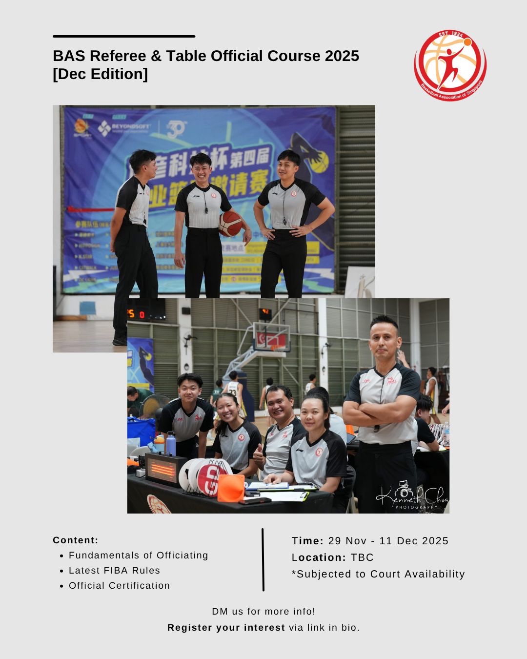 Referee & Table Official Course Dec 2025